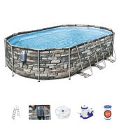 Montažni bazen Power Steel Comfort Jet Oval sa pumpom s kartonskim filterom | 610 x 366 x 122 cm