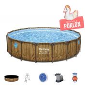 Montažni bazen Power Steel™ Swim Vista™ | 549 x 122 cm s uzorkom drveta sa pumpom s kartonskim filterom