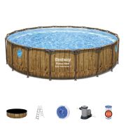 Montažni bazen Power Steel™ Swim Vista™ | 549 x 122 cm s uzorkom drveta sa pumpom s kartonskim filterom