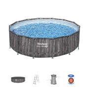 Montažni bazen Steel Pro MAX™ | 427 x 107 cm s uzorkom drveta sa pumpom s kartonskim filterom