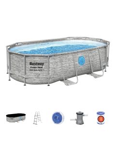 Montažni bazen Power Steel™ Swim Vista™ | 427 x 250 x 100 cm sa uzorkom kamena sa pumpom s kartonskim filterom