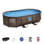 Bazen Power Steel™ Swim Vista™ Oval | 427 x 250 x 100 cm sa uzorkom ratana sa pumpom s kartonskim filterom