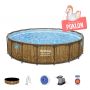 Montažni bazen Power Steel™ Swim Vista™ | 549 x 122 cm s uzorkom drveta sa pumpom s kartonskim filterom