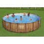 Montažni bazen Power Steel™ Swim Vista™ | 549 x 122 cm s uzorkom drveta sa pumpom s kartonskim filterom