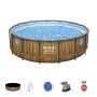 Montažni bazen Power Steel™ Swim Vista™ | 488 x 122 cm s uzorkom drveta sa pumpom s kartonskim filterom