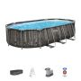 Montažni bazen Steel Pro MAX | 610 x 366 x 122 cm s uzorkom drveta sa pumpom s kartonskim filterom