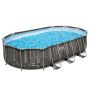 Montažni bazen Steel Pro MAX | 610 x 366 x 122 cm s uzorkom drveta sa pumpom s kartonskim filterom