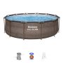 Montažni bazen Steel Pro MAX™ | 366 x 100 cm s uzorkom ratana sa pumpom s kartonskim filterom