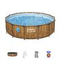Montažni bazen Steel Pro MAX™ Splashview | 427 x 107 cm s uzorkom drveta sa pumpom s kartonskim filterom