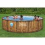 Montažni bazen Steel Pro MAX™ Splashview | 427 x 107 cm s uzorkom drveta sa pumpom s kartonskim filterom