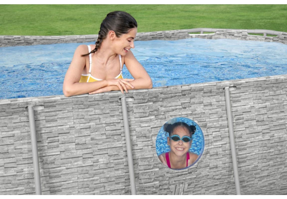 Montažni bazen Power Steel™ Swim Vista™ | 427 x 250 x 100 cm sa uzorkom kamena sa pumpom s kartonskim filterom