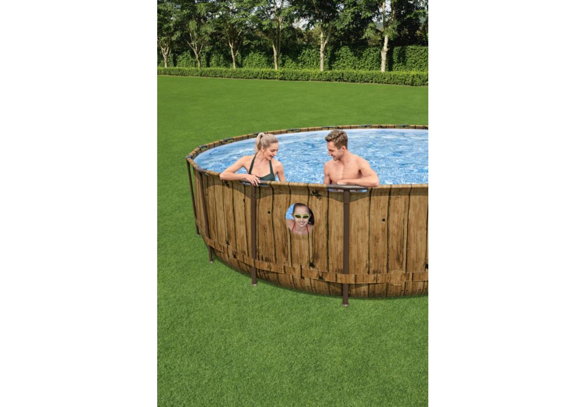 Montažni bazen Power Steel™ Swim Vista™ | 549 x 122 cm s uzorkom drveta sa pumpom s kartonskim filterom