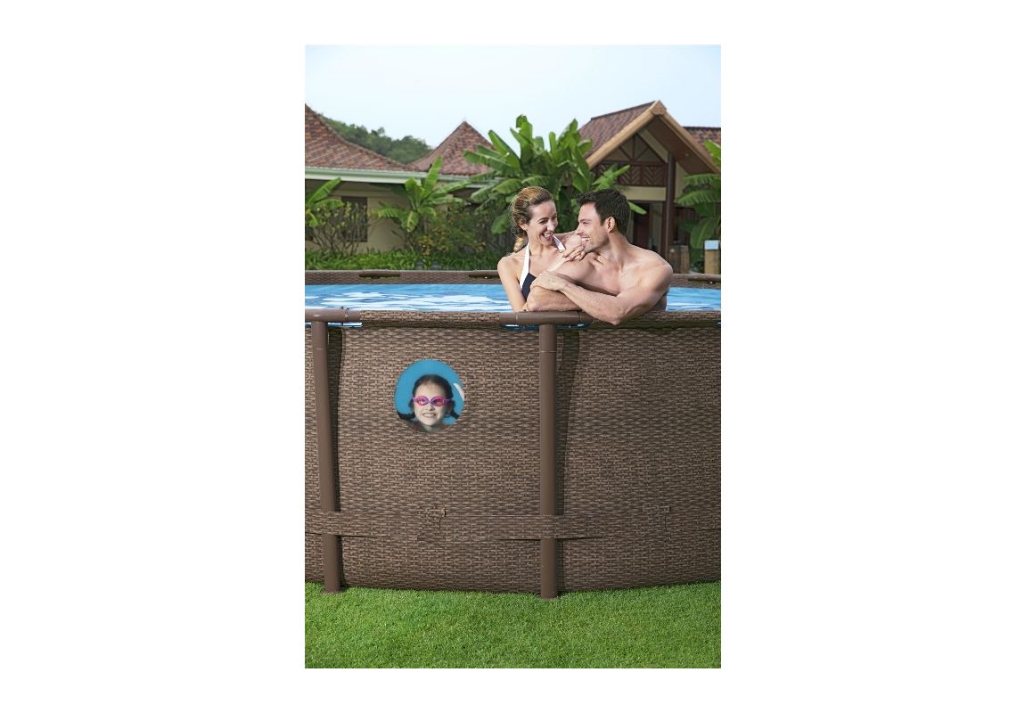 Montažni bazen Power Steel™ Swim Vista™ | 549 x 122 cm s uzorkom ratana sa pumpom s kartonskim filterom