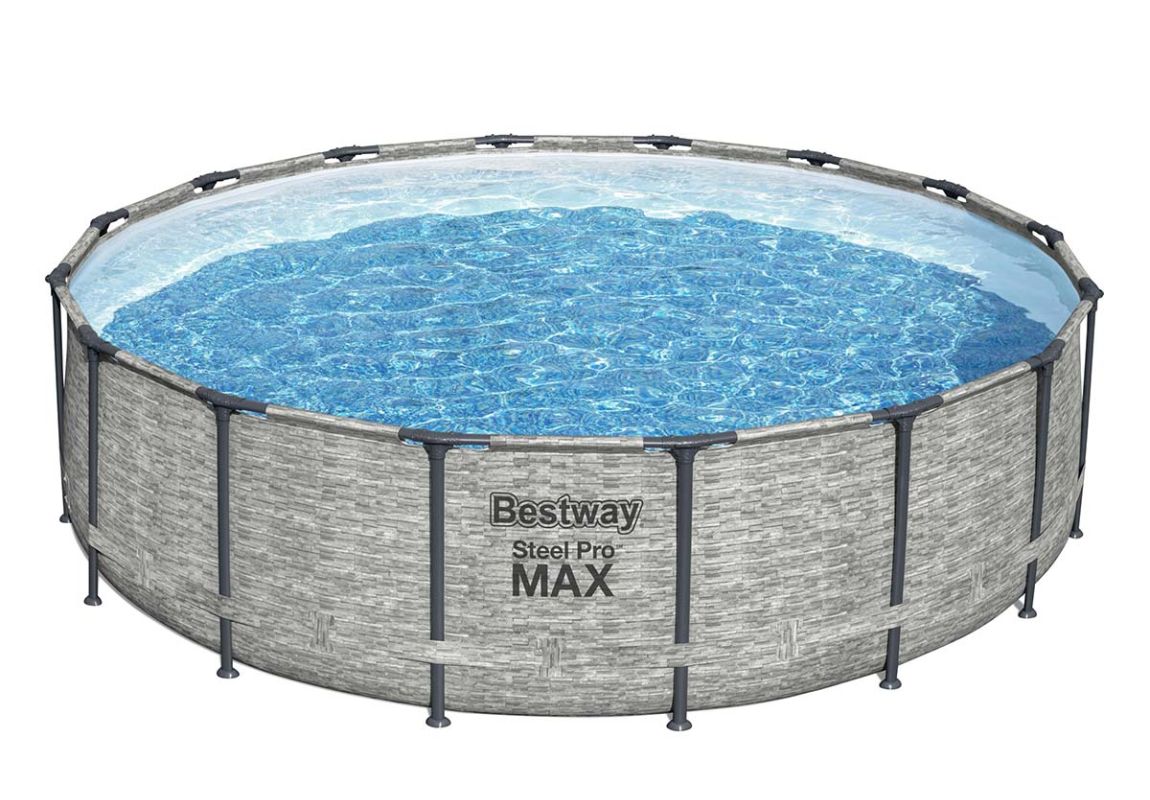 Montažni bazen Steel Pro MAX™ | 488 x 122 cm s kamenim uzorkom sa pumpom s kartonskim filterom