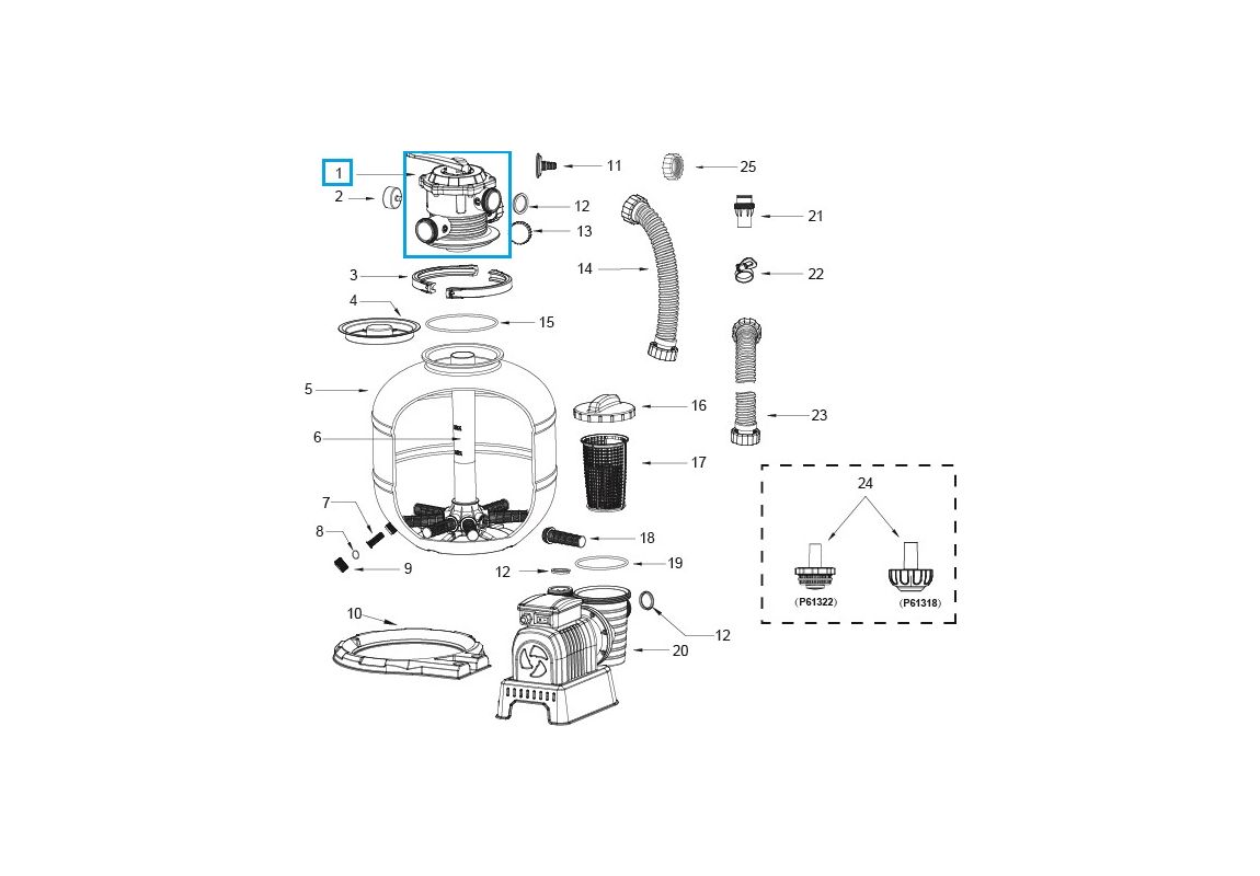 Rezervni upravljački ventil za pješčane pumpe Flowclear™ | 8327 l/h