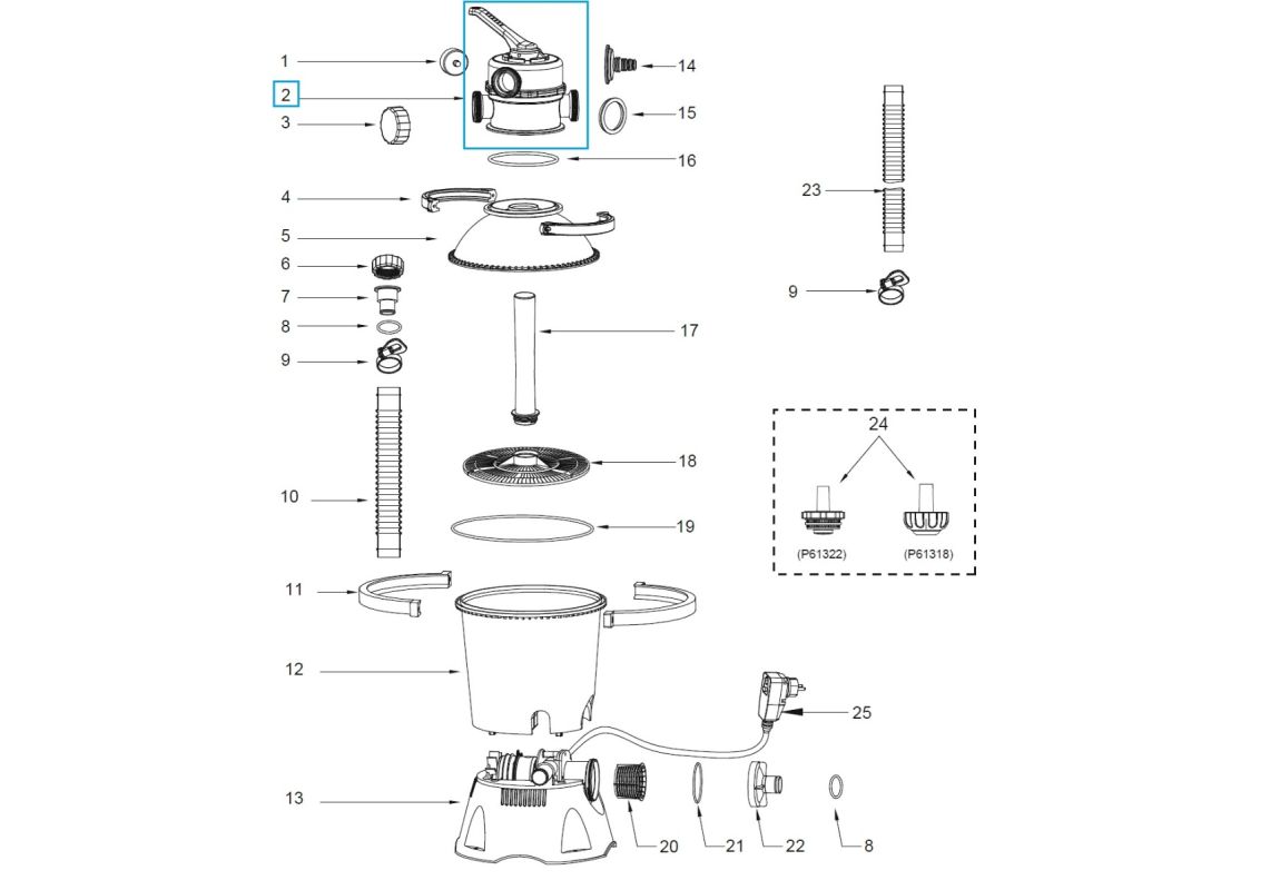 Rezervni upravljački ventil za pješčane pumpe Flowclear™ | 2.006 i 3.028 l/h