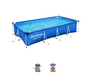 Montažni bazen Steel Pro | 400 x 211 x 81 cm sa pumpom s kartonskim filterom