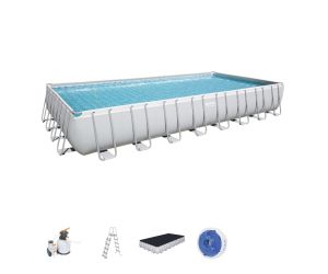 Montažni bazen Power Steel Rectangular | 956 x 488 x 132 cm s filtarskom pješčanom pumpom