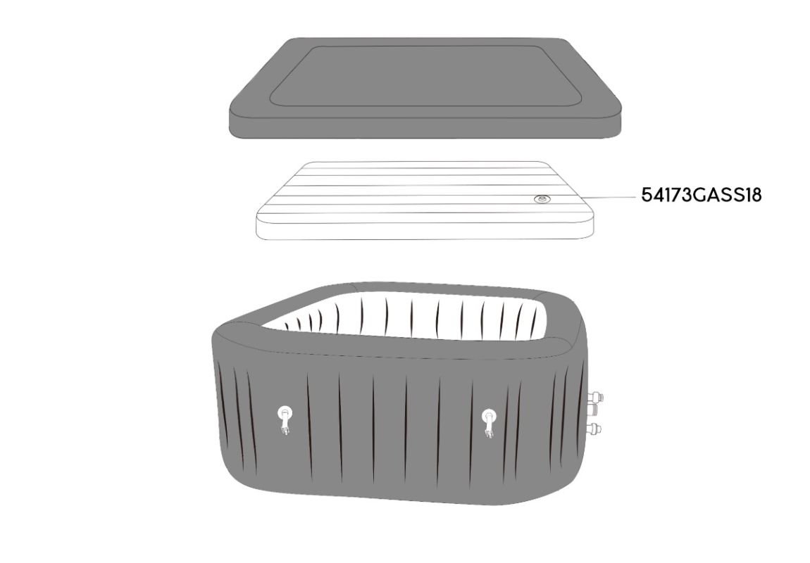 Rezervni poklopac na napuhavanje za masažni bazen Lay-Z-Spa Maldives HydroJet Pro | 201 x 201 x 80 cm