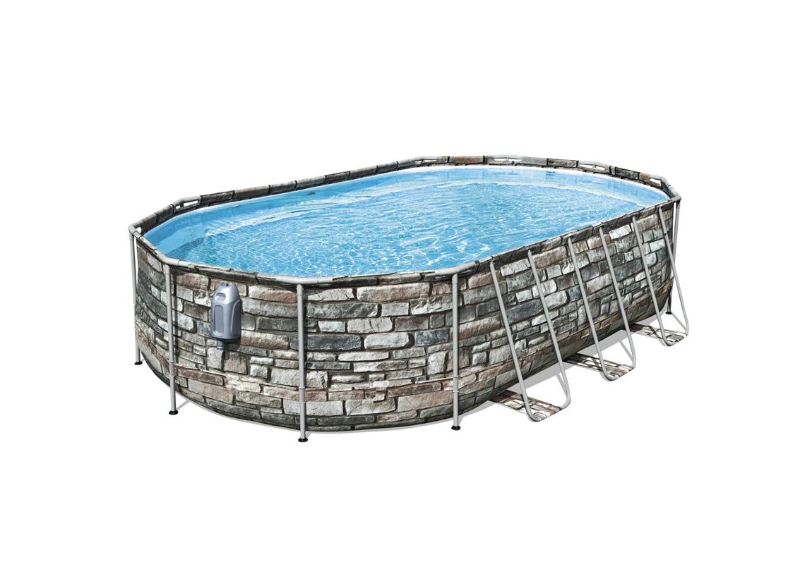 Montažni bazen Power Steel Comfort Jet Oval sa pumpom s kartonskim filterom | 610 x 366 x 122 cm