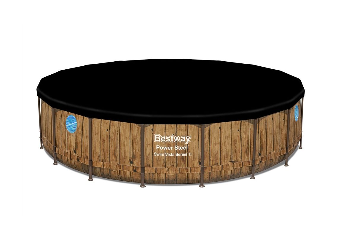 Montažni bazen Power Steel™ Swim Vista™ | 549 x 122 cm s uzorkom drveta sa pumpom s kartonskim filterom