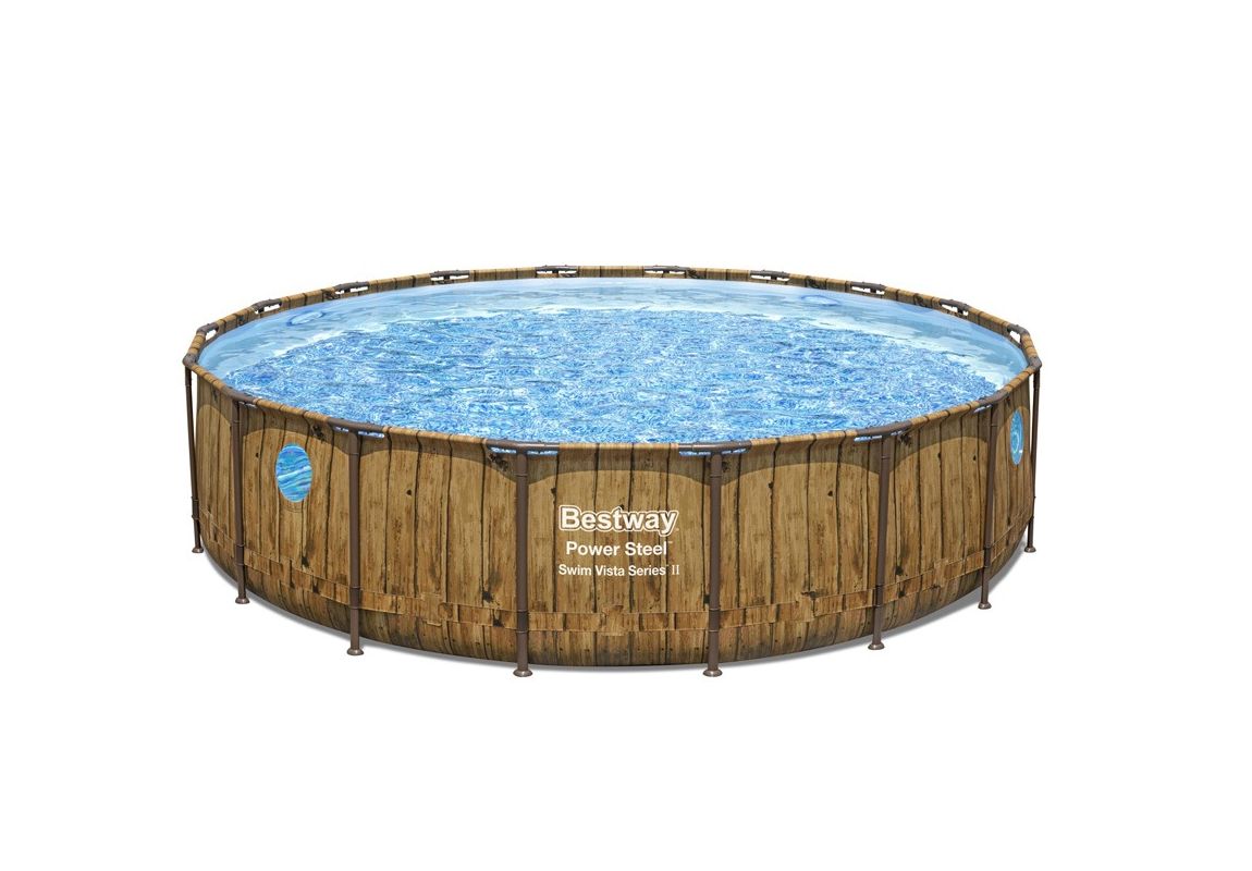 Montažni bazen Power Steel™ Swim Vista™ | 549 x 122 cm s uzorkom drveta sa pumpom s kartonskim filterom