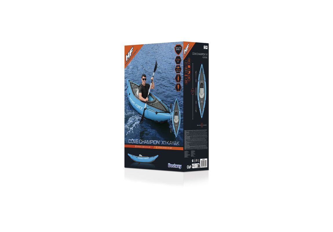 Kajak na napuhavanje Hydro-Force™ Cove Champion X1 | 275 x 81 cm