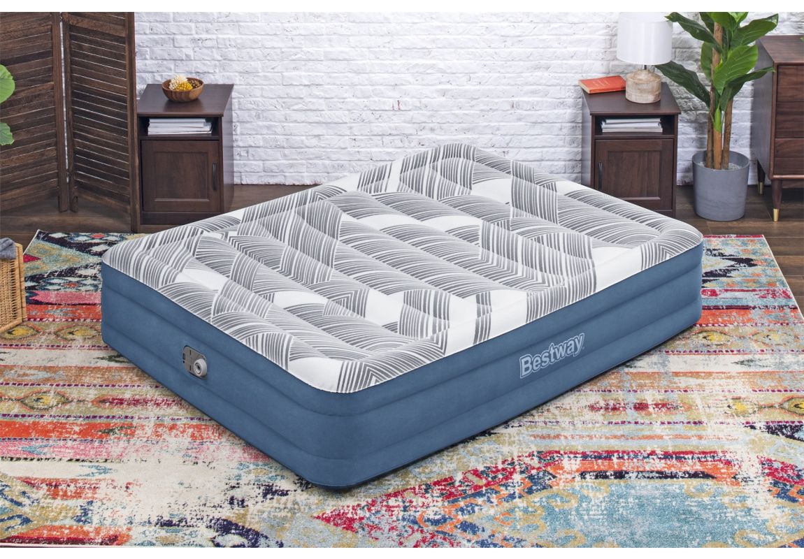 Krevet na napuhavanje Tritech™ Queen Fashion Flock™ s ugrađenom električnom pumpom | 203 x 152 x 36 cm