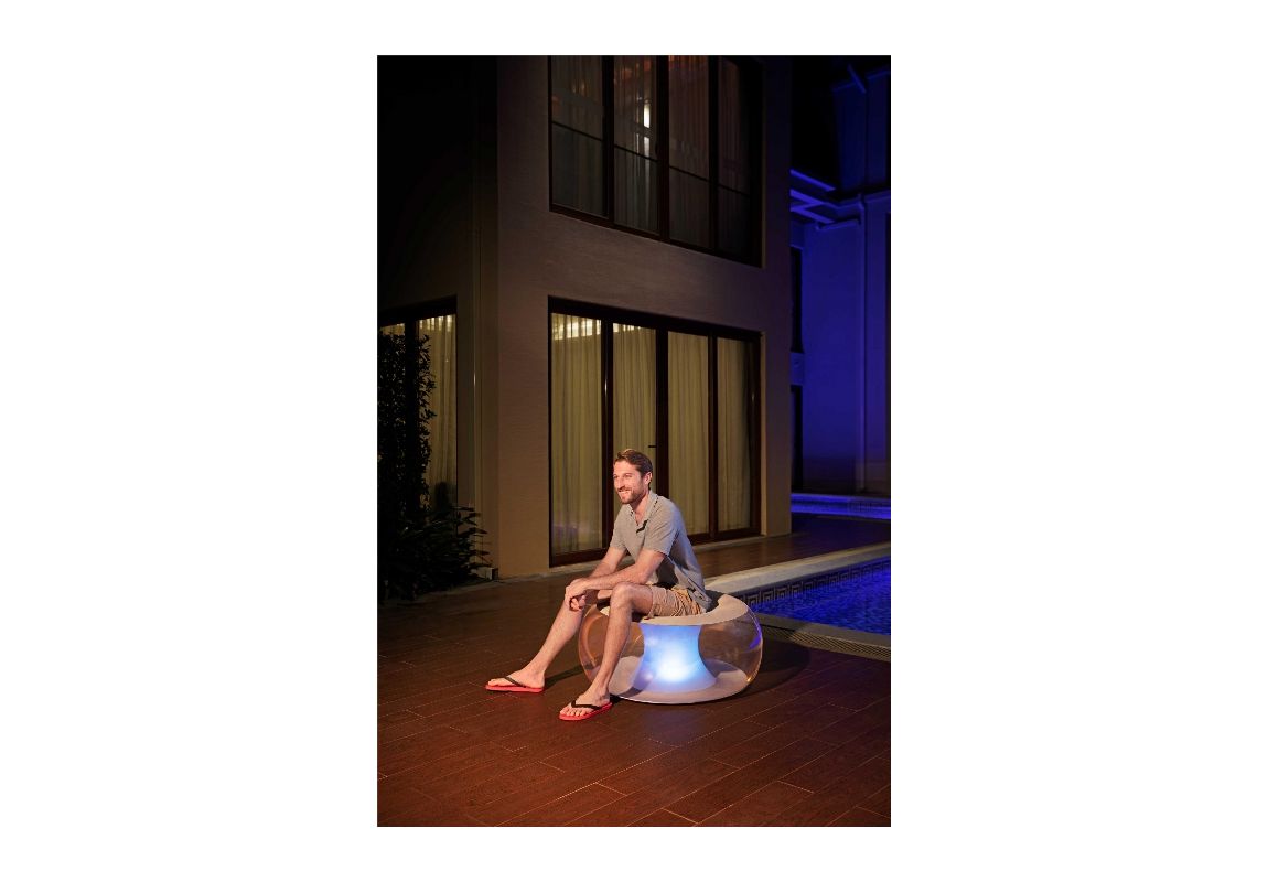Sjedalo na napuhavanje Poolsphere s LED rasvjetom | 84 x 84 x 41 cm