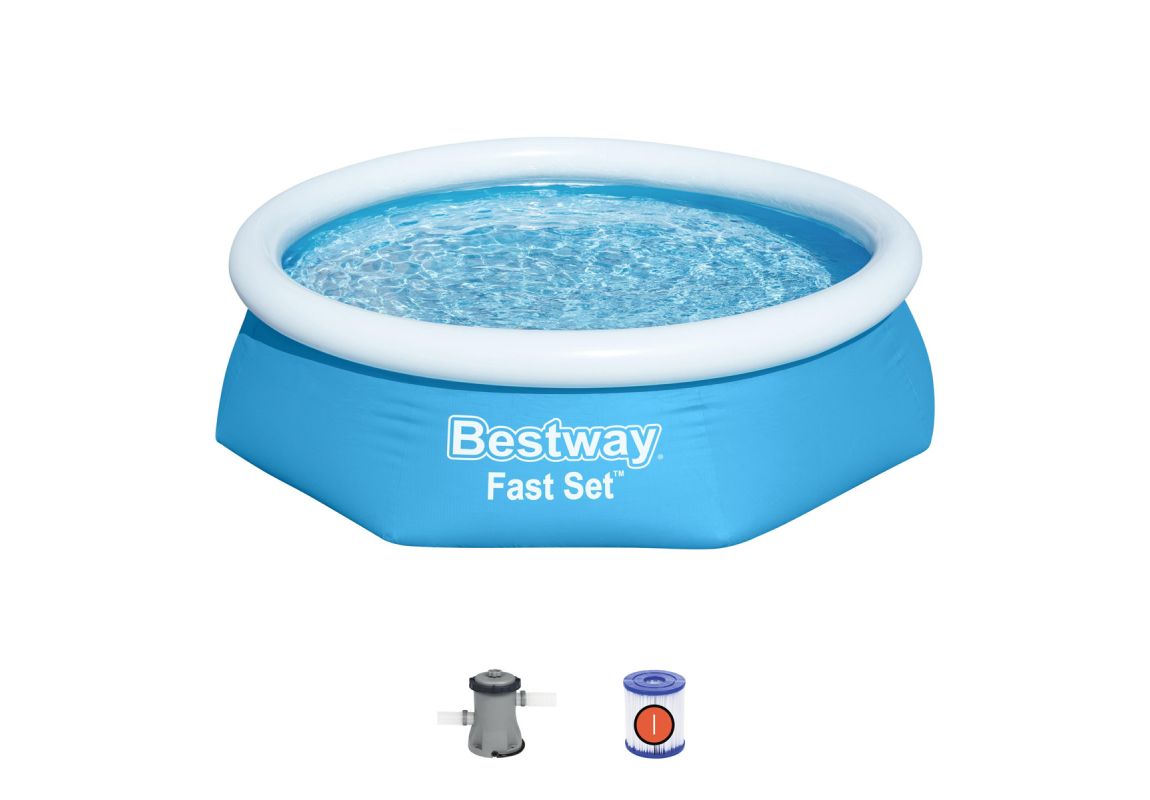 Bazen sa rubom na napuhavanje Fast Set™ sa pumpom s kartonskim filterom | 244 x 61 cm