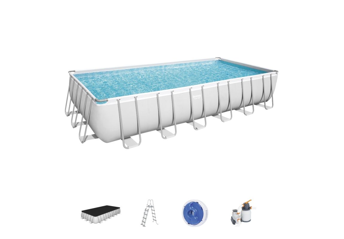 Montažni bazen Power Steel Rectangular | 732 x 366 x 132 cm s filtarskom pješčanom pumpom
