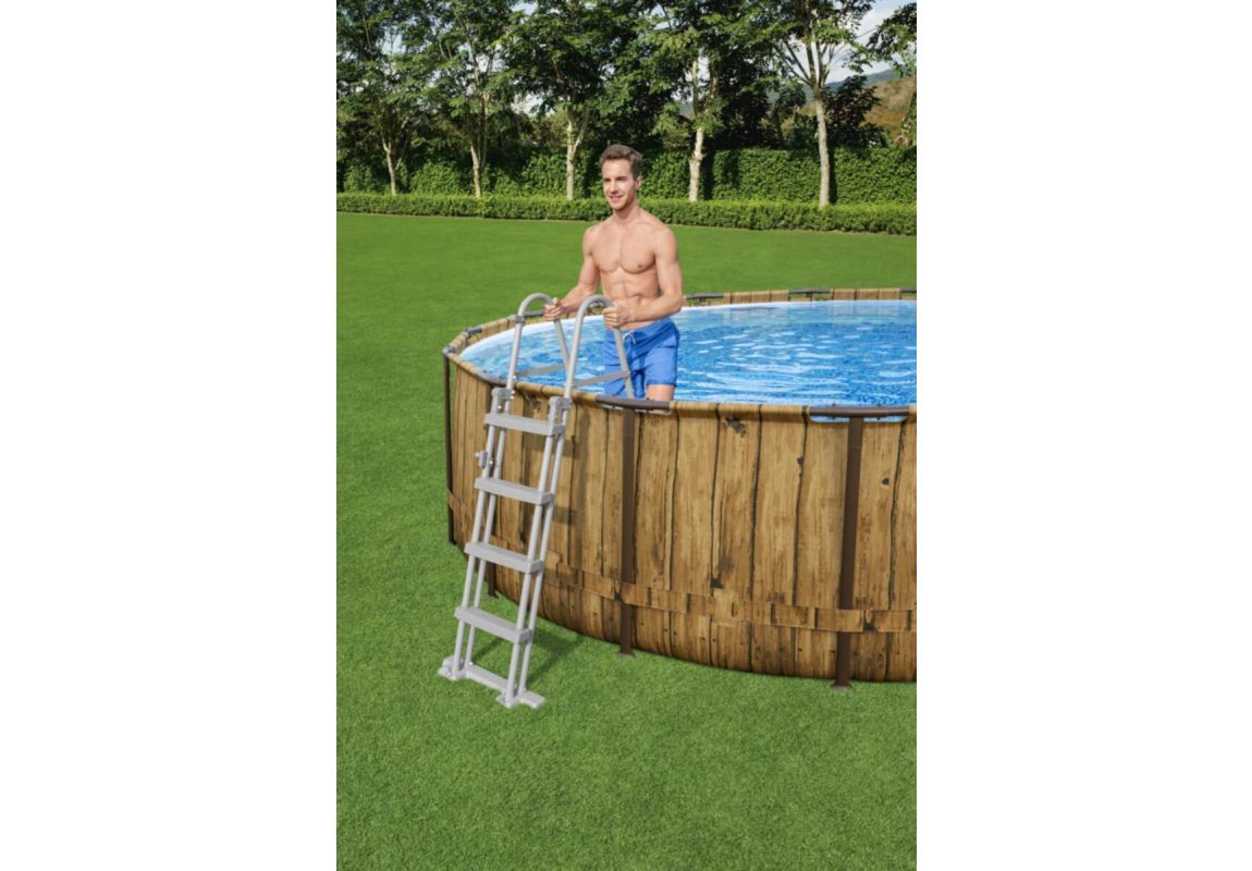 Montažni bazen Power Steel™ Swim Vista™ | 488 x 122 cm s uzorkom drveta sa pumpom s kartonskim filterom