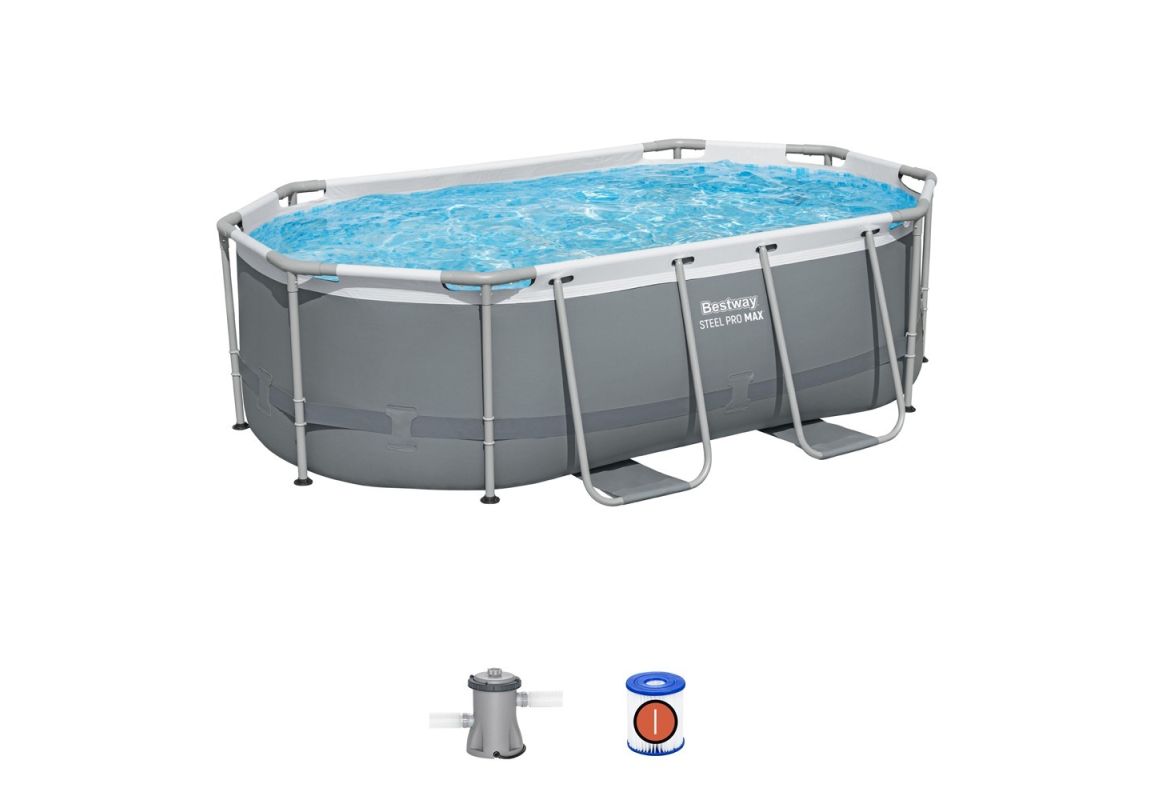 Bazen Steel Pro MAX | 305 x 200 x 84 cm sa pumpom s kartonskim filterom