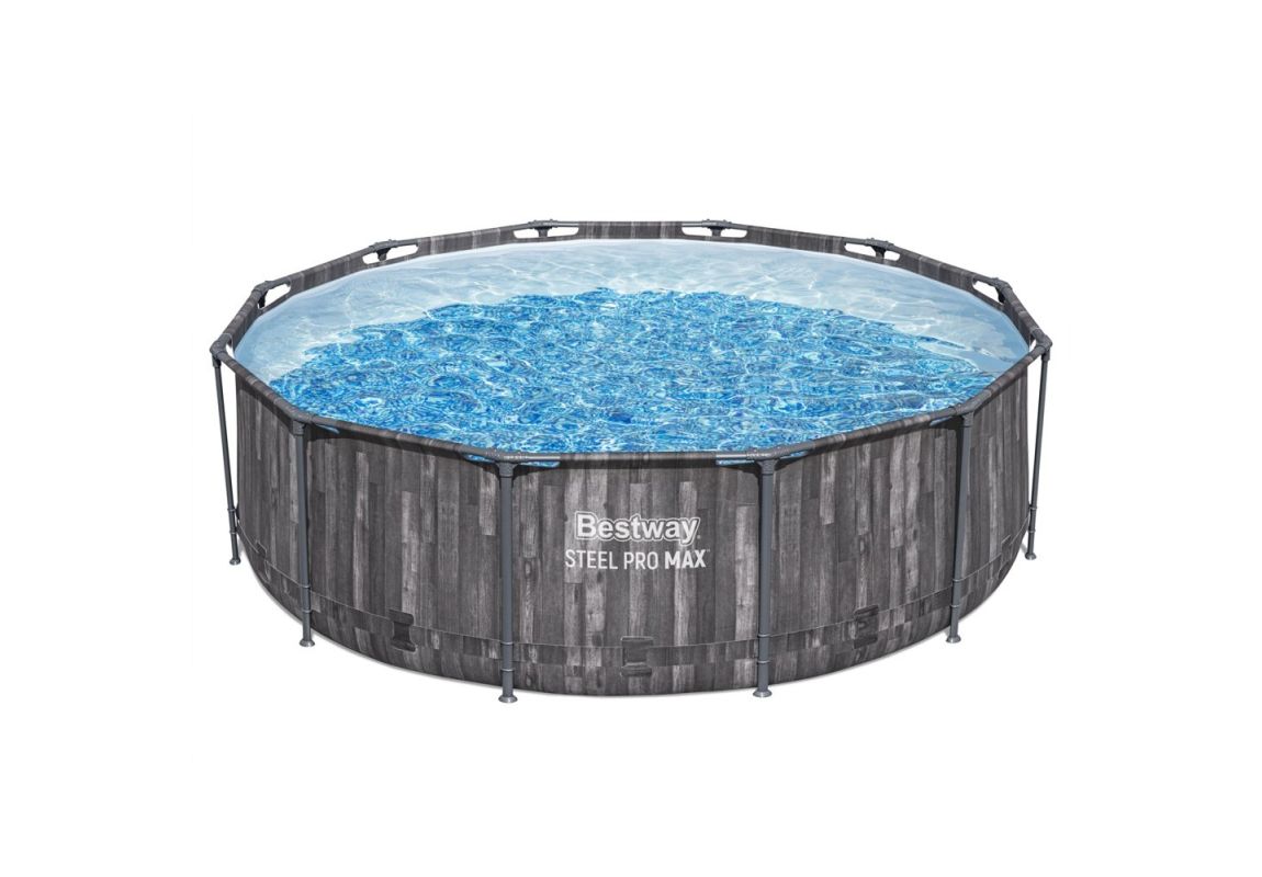 Montažni bazen Steel Pro MAX™ | 366 x 100 cm s uzorkom drveta sa pumpom s kartonskim filterom
