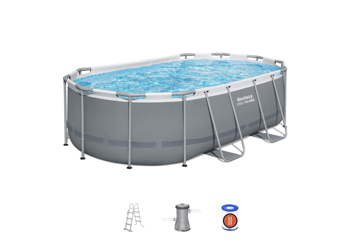 Montažni bazen Steel Pro MAX | 427 x 250 x 100 cm sa pumpom s kartonskim filterom