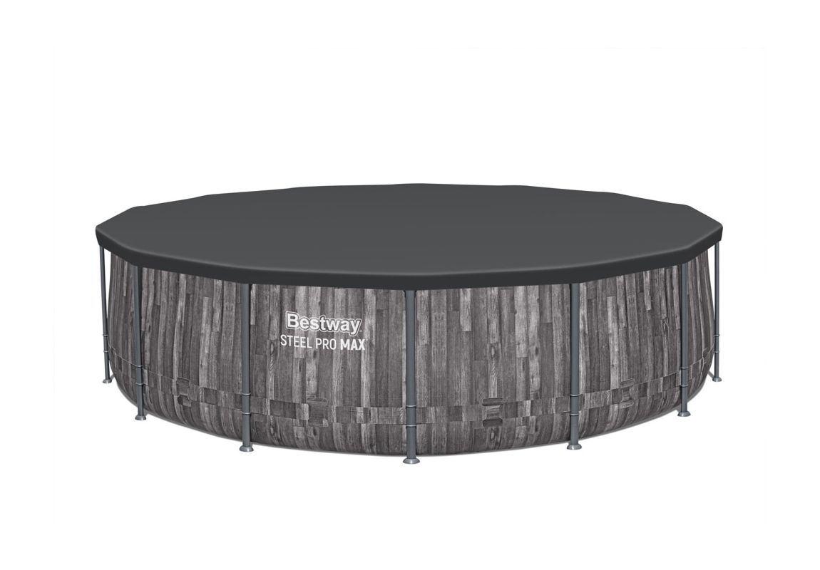 Montažni bazen Steel Pro MAX™ | 427 x 107 cm s uzorkom drveta sa pumpom s kartonskim filterom