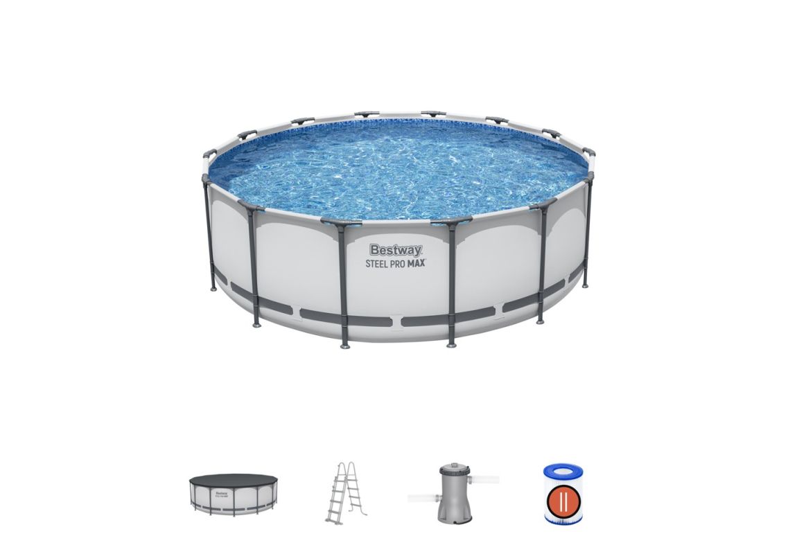 Montažni bazen Steel Pro MAX™ | 427x122 cm sa pumpom s kartonskim filterom