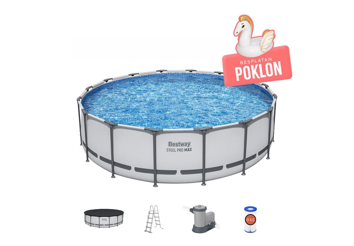 Montažni bazen Steel Pro MAX™ | 488 x 122 cm sa pumpom s kartonskim filterom