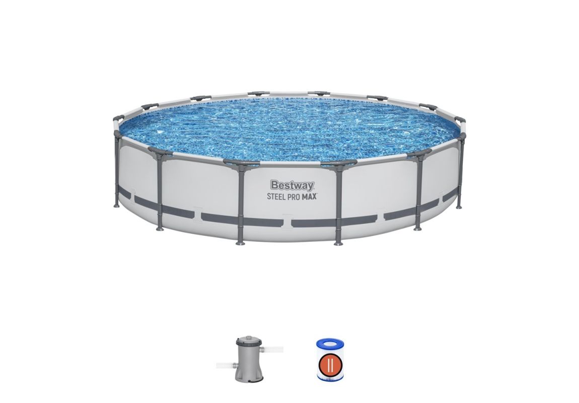 Montažni bazen Steel Pro MAX | 427 x 84 cm sa pumpom s kartonskim filterom