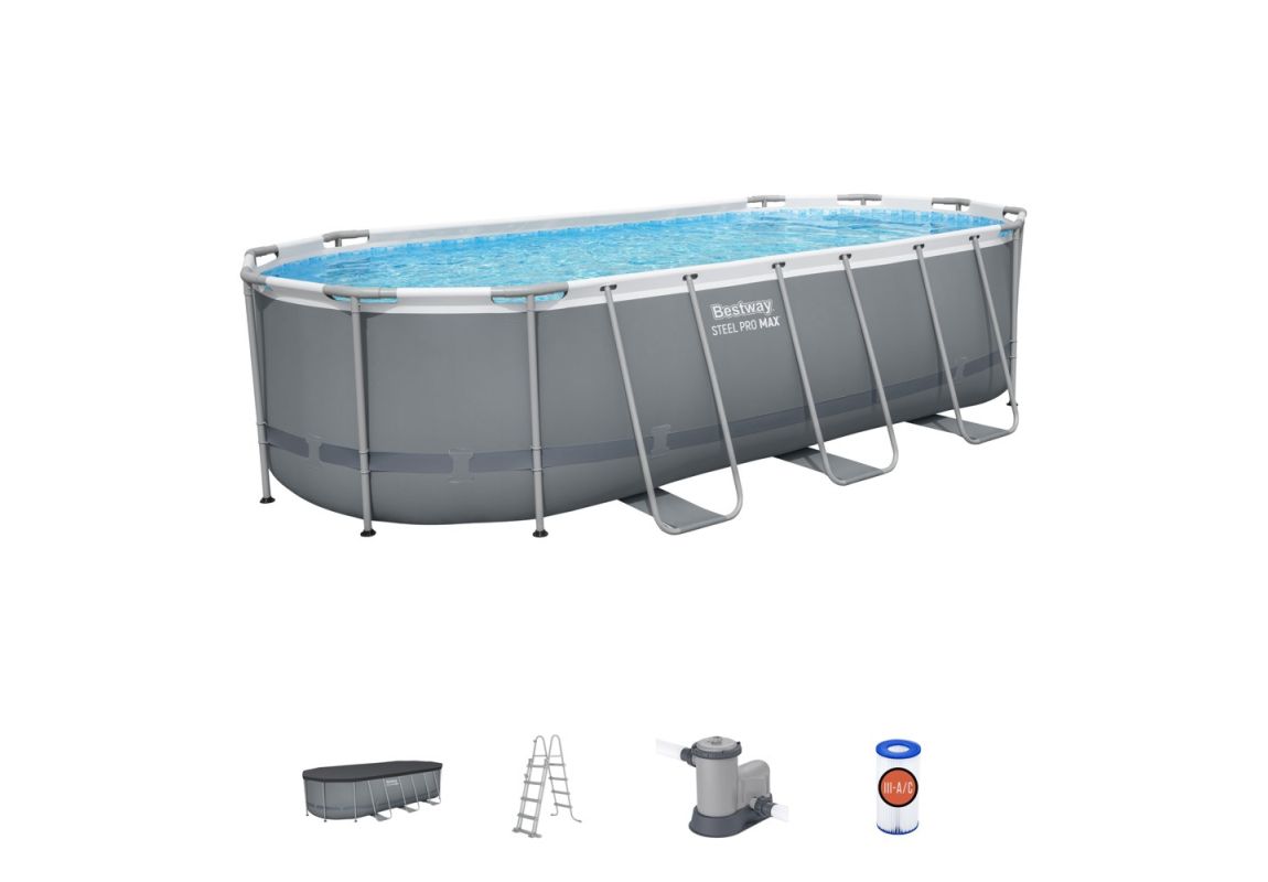 Montažni bazen Steel Pro MAX | 549 x 274 x 122 cm sa pumpom s kartonskim filterom