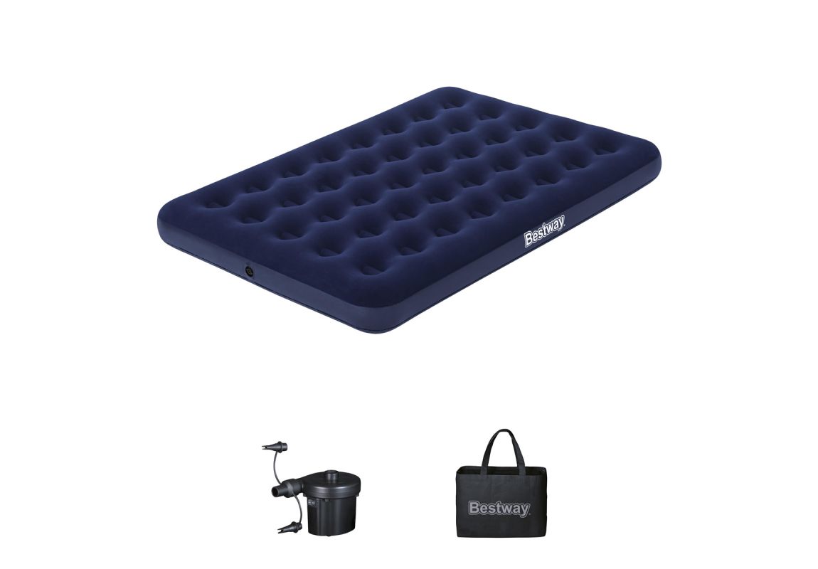 Krevet na napuhavanje Full™ s ručnom električnom pumpom | 191 x 137 x 22 cm
