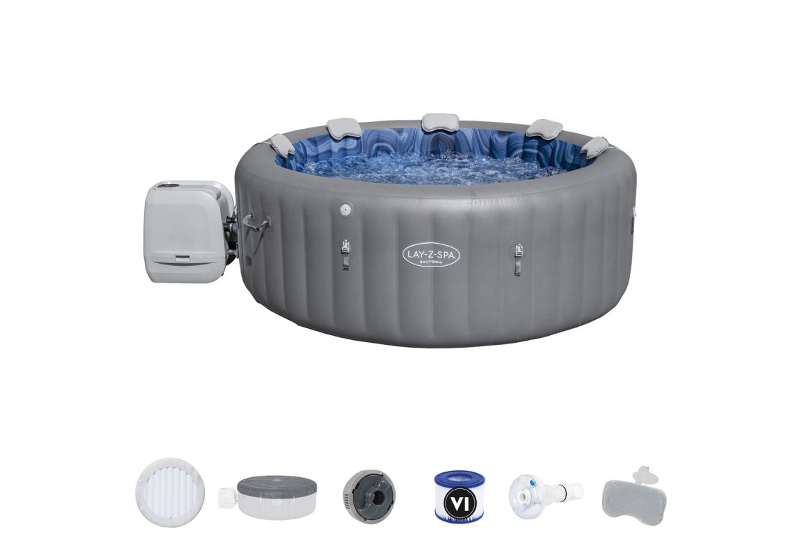 Masažni bazen (jacuzzi) Lay-Z-Spa Santorini Smart HydroJet Pro | 216 x 80 cm