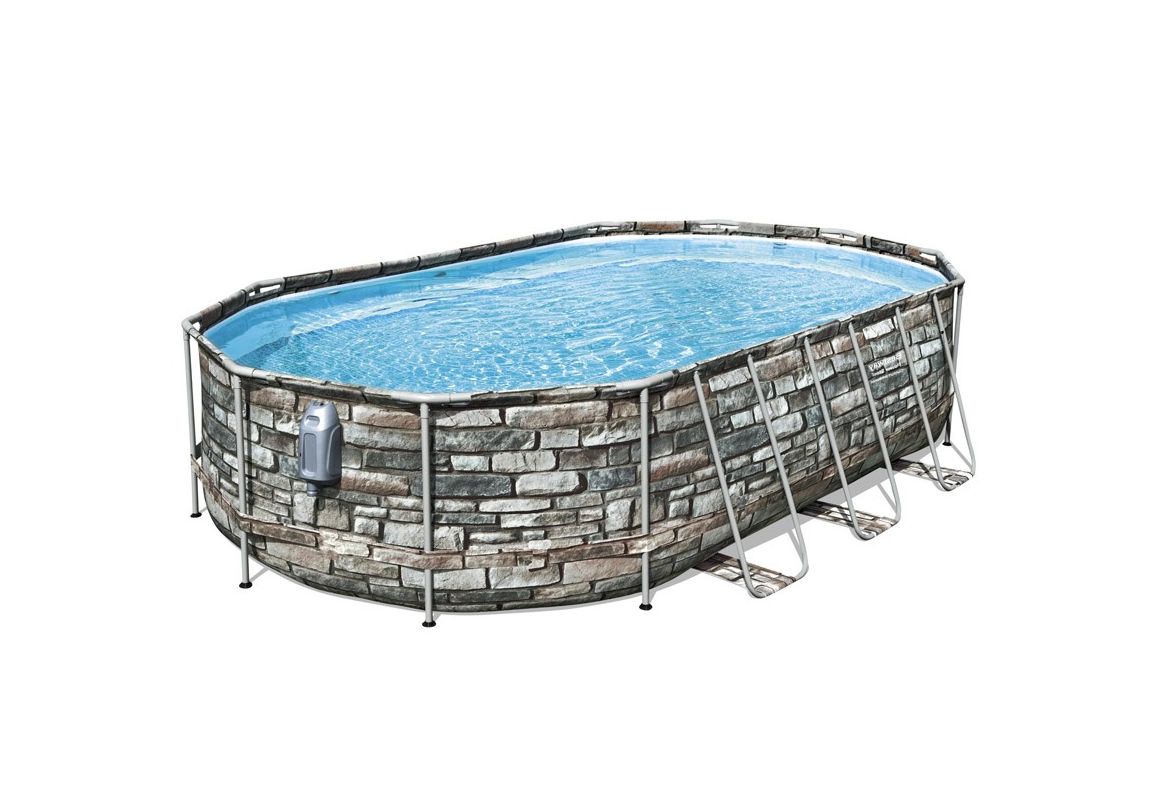 Montažni bazen Power Steel Comfort Jet Oval sa pumpom s kartonskim filterom | 610 x 366 x 122 cm