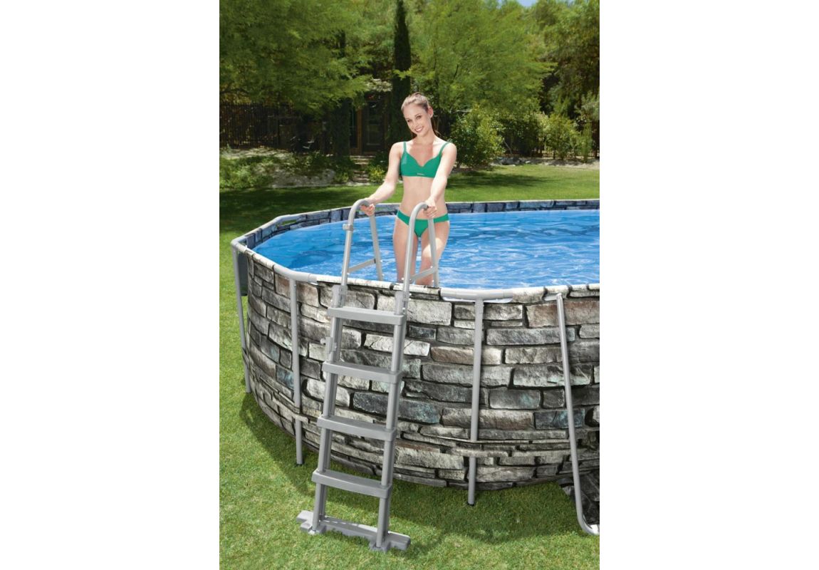 Montažni bazen Power Steel Comfort Jet Oval sa pumpom s kartonskim filterom | 610 x 366 x 122 cm