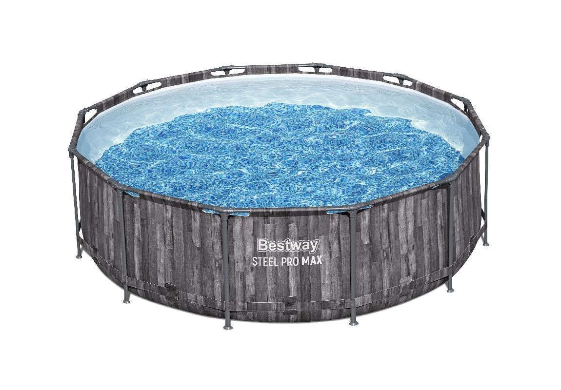 Montažni bazen Steel Pro MAX™ | 366 x 100 cm s uzorkom drveta sa pumpom s kartonskim filterom