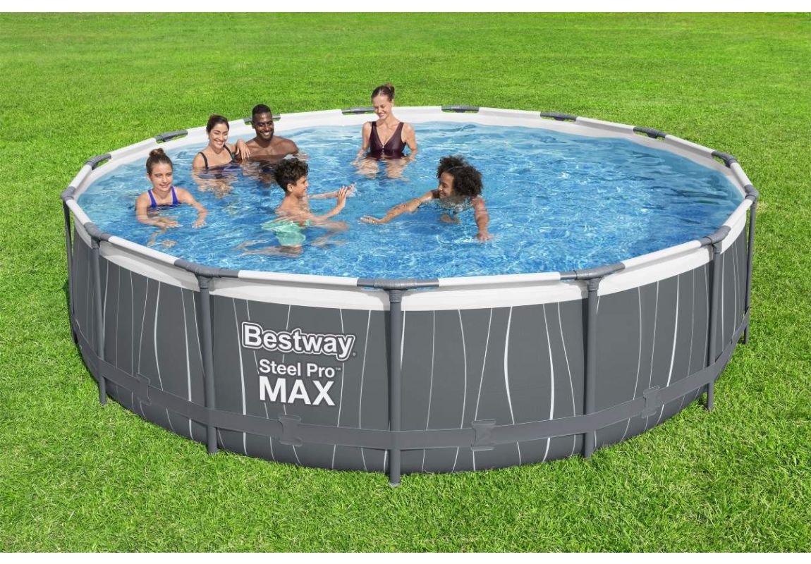 Bazen Steel Pro™ MAX | 457 x 107 cm set sa pumpom s kartonskim filterom i LED svjetlom