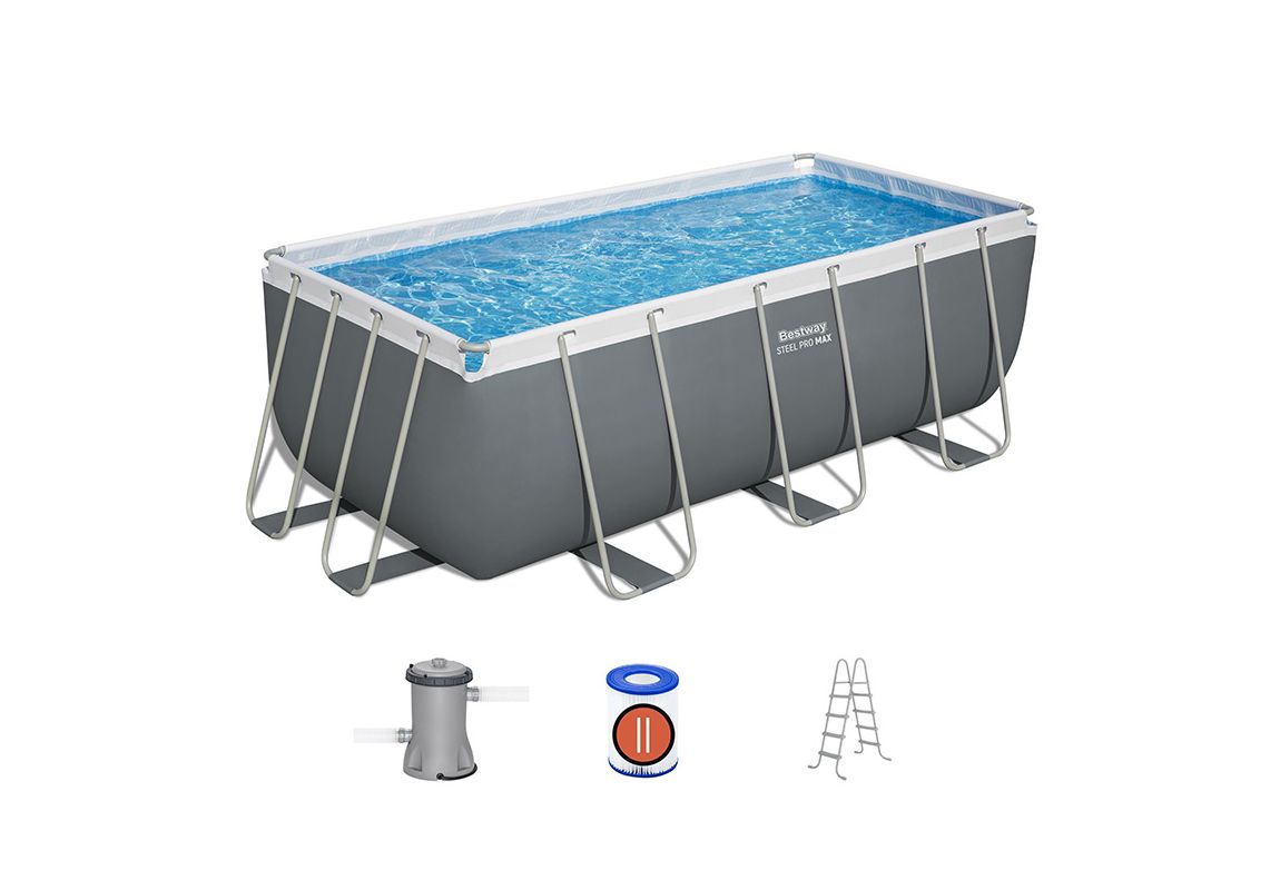 Montažni bazen Steel Pro MAX | 412 x 201 x 122 cm sa pumpom s kartonskim filterom