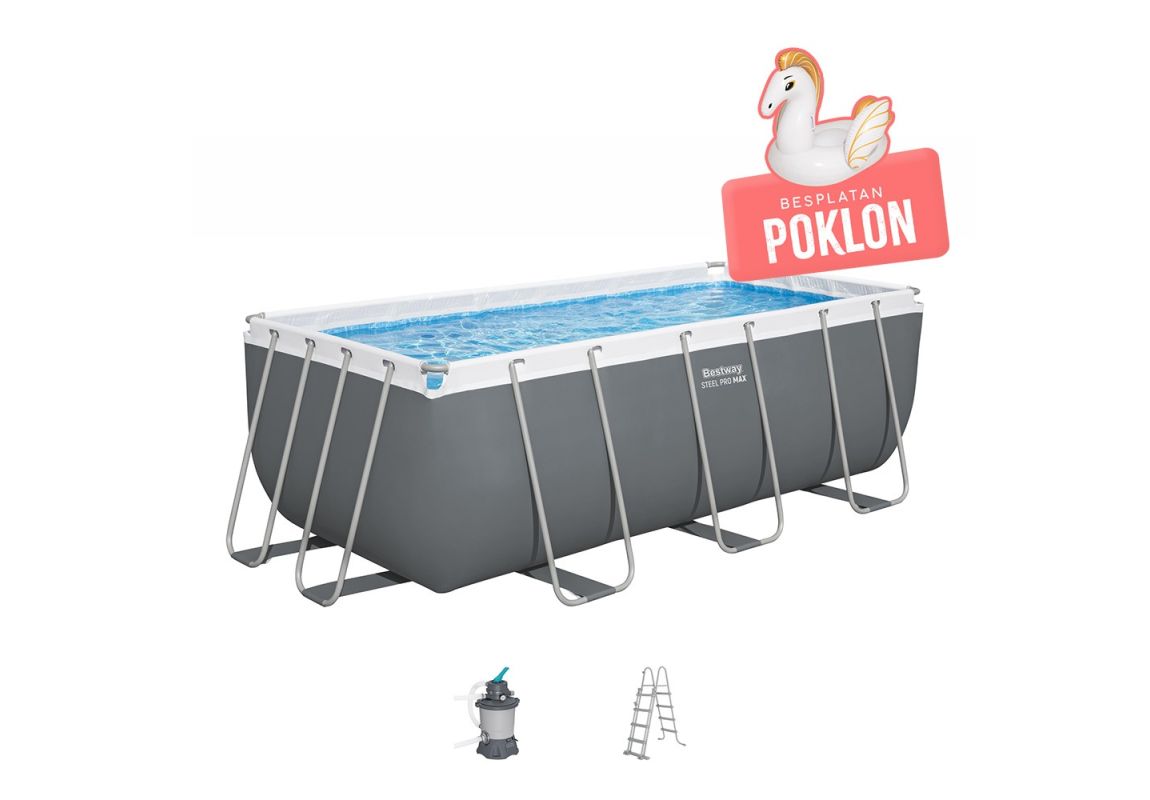 Montažni bazen Steel Pro MAX | 412 x 201 x 122 cm s filtarskom pješčanom pumpom