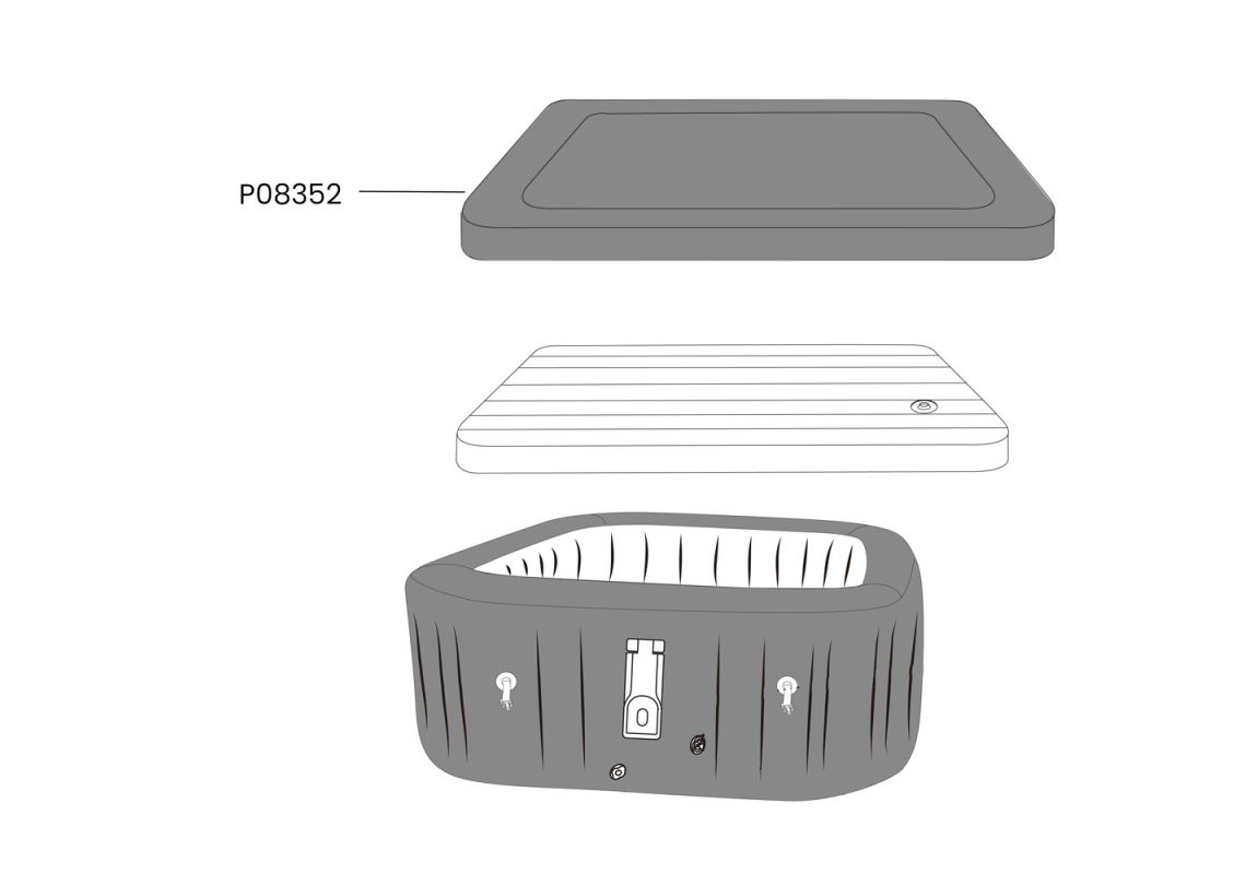 Rezervni vanjski pokrivač za masažni bazen Lay-Z-Spa Rome MaxHold EnergySense UltraFit | 201 x 201 x 71 cm