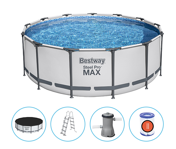 Montažni bazen Steel Pro MAX™ | 396 x 122 cm s filtarskom pumpom s patronama